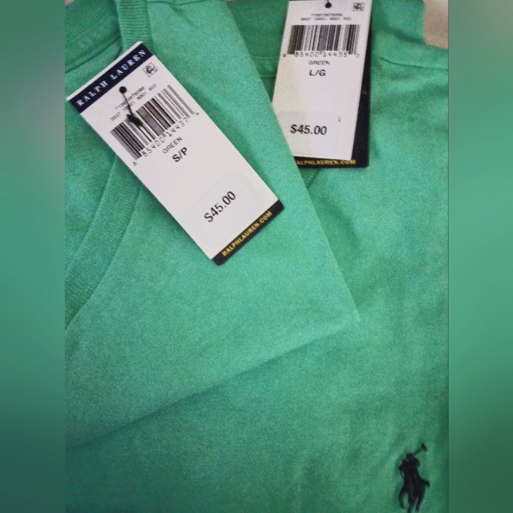 NWT❤️🔥POLO by Ralph Lauren V-Neck T-shirt Men's Large & Small💚 - Picture 7 of 11